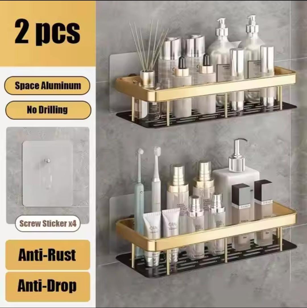 2pcs Luxury wall mounted bathroom shelf