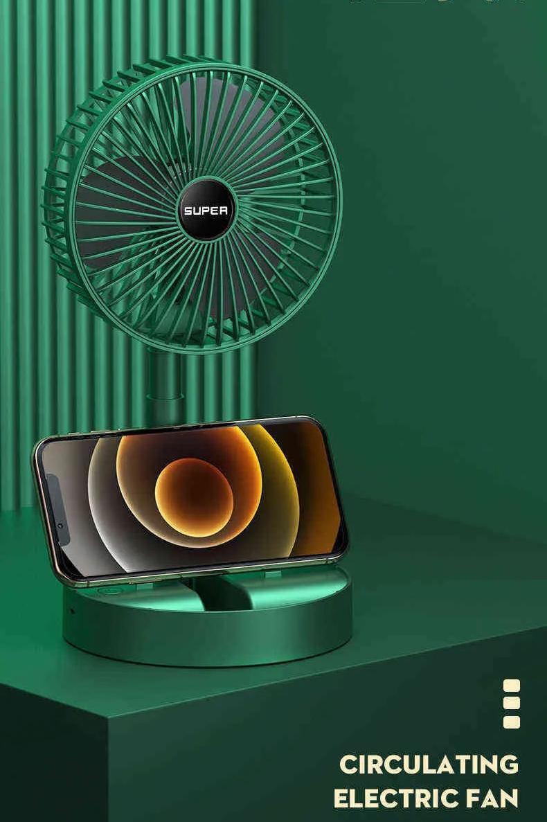 Desktop foldable fan, retractable folding fan table portable fan charging usb home low noise high duration standby 3 speed electric fan