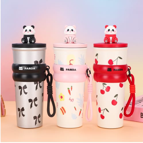 Cute Panda Doll 700ml vacuum insulated stainless steel travel tumblers