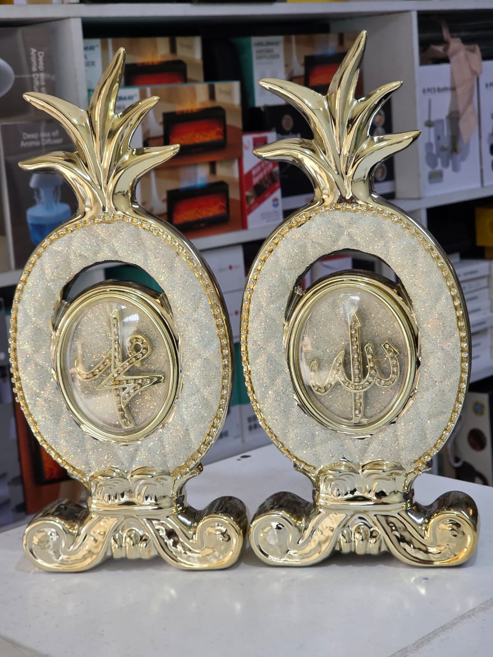 2pcs/set Luxury Islamic decorative showpiece-"Allah & Muhammad"