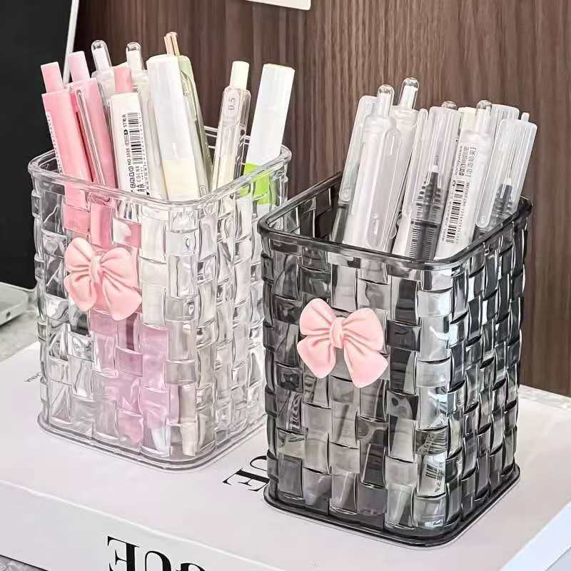 Acrylic makeup brushes storage /desk organizer