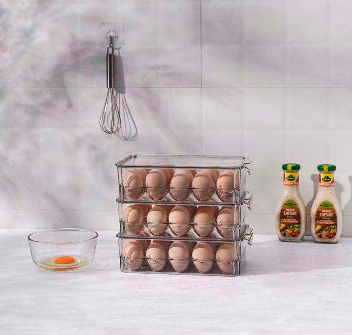 Clear acrylic egg storage container