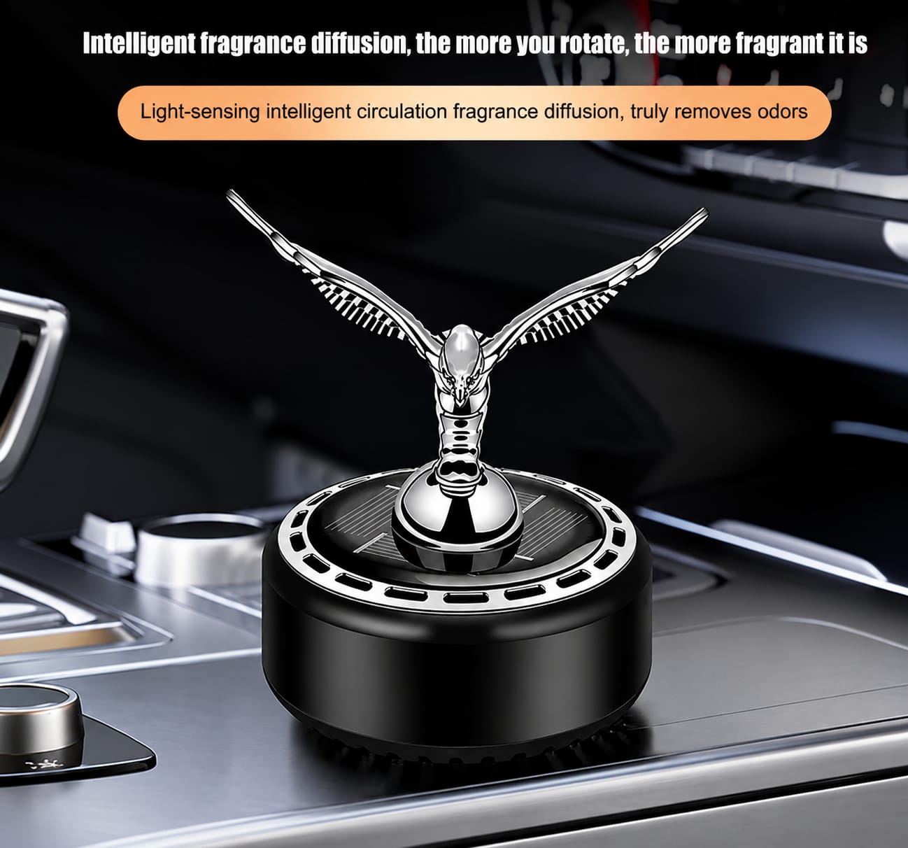 AUTOMATIC ROTATING SOLAR CAR DASHBOARD AIR FRESHENER