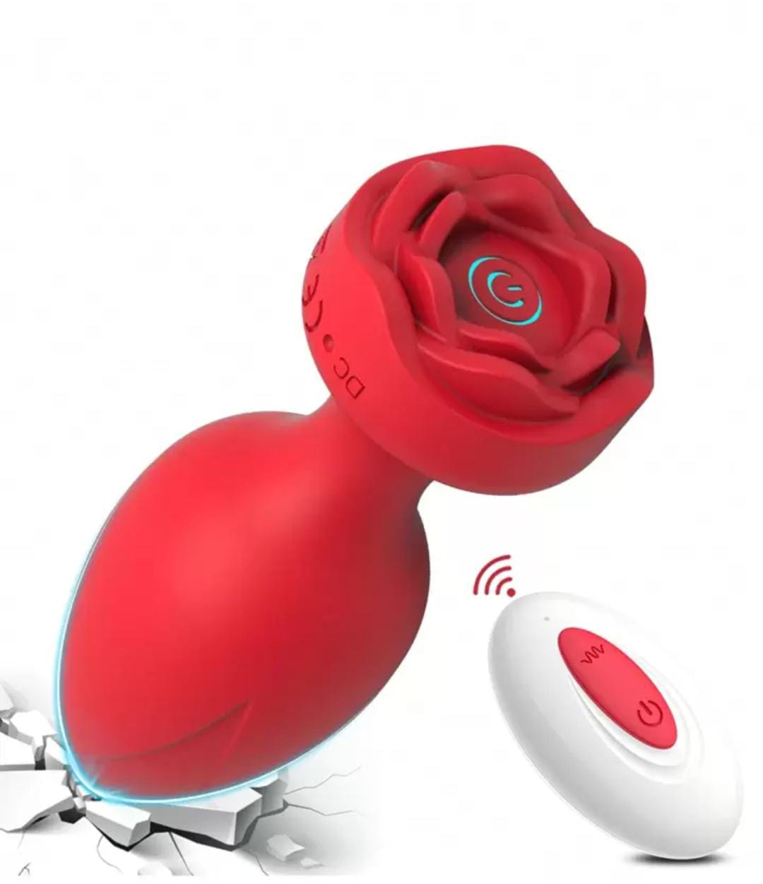 Rose Toy Anal Vibrator Dildo Butt Plug Vibrator Sex Toys for Men Women Remote Control G-Spot Anal Vibrator Prostate Massager