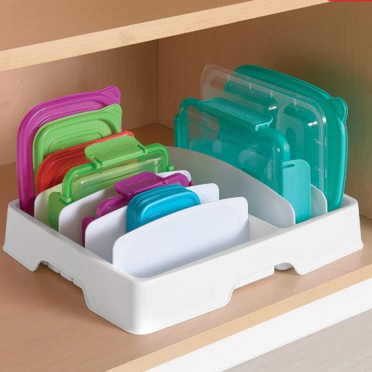 Container lid storage rack
