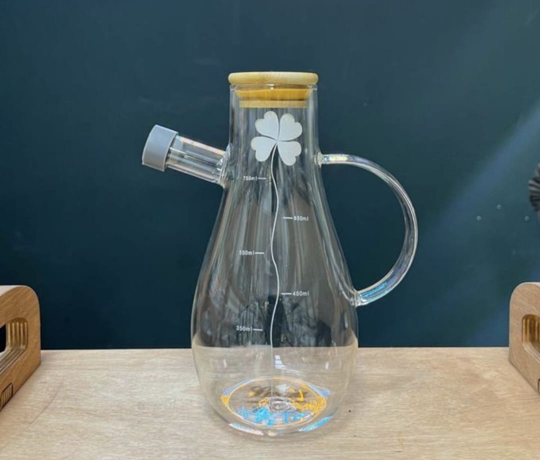 High borosilicate oil jar with flower 550ml