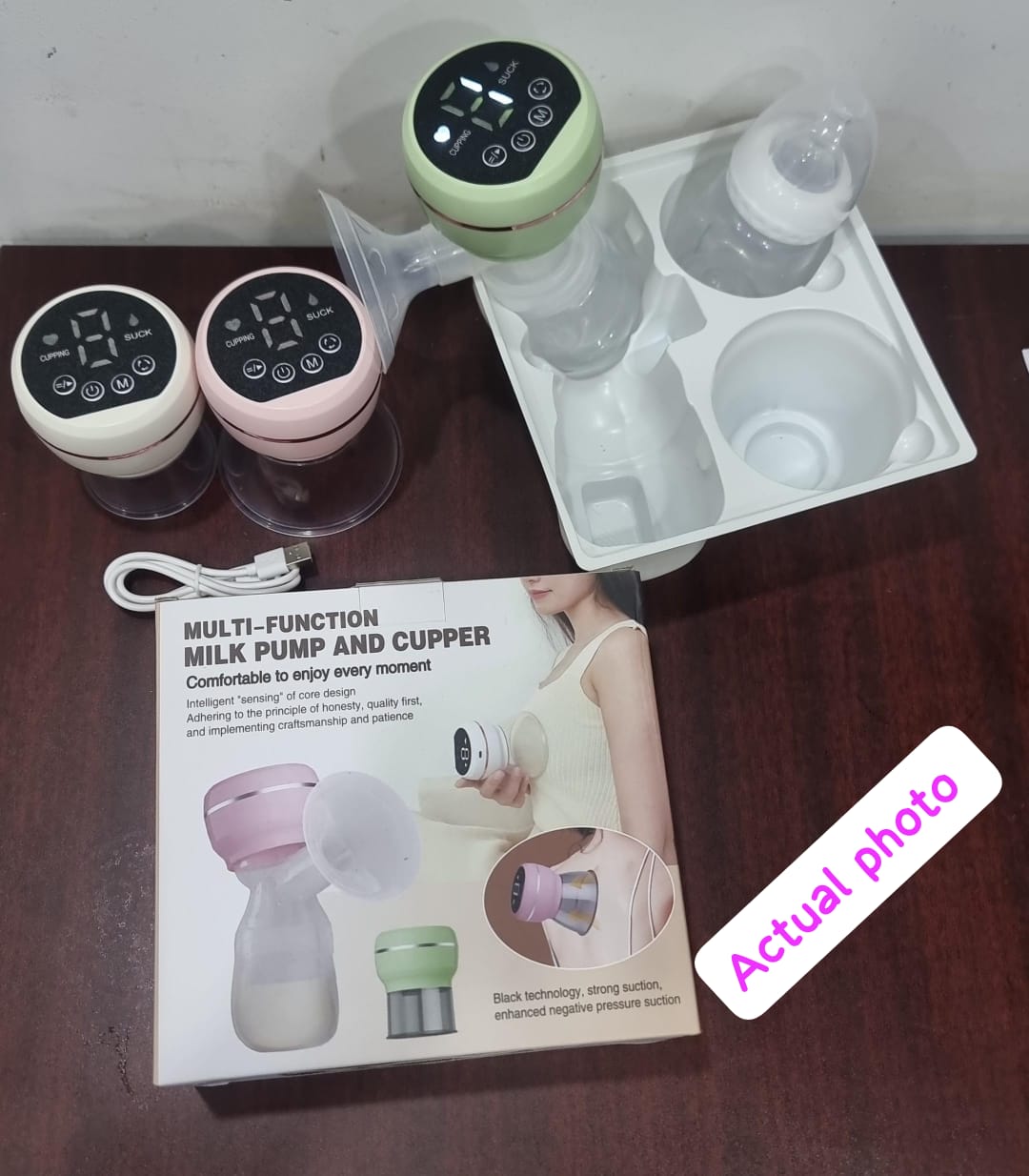 Smart 9 speed anti back flow design Rechargable Multifunction breast milk pump plus cupper