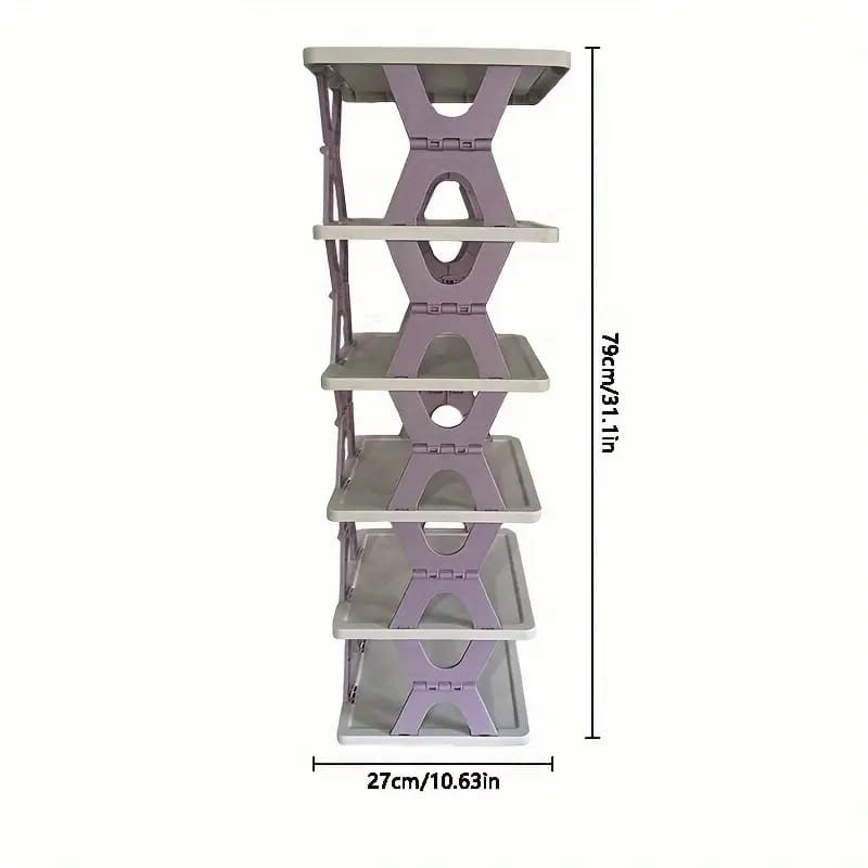 275mm² x 95cm high 6 layer Foldable Retracting shoe rack