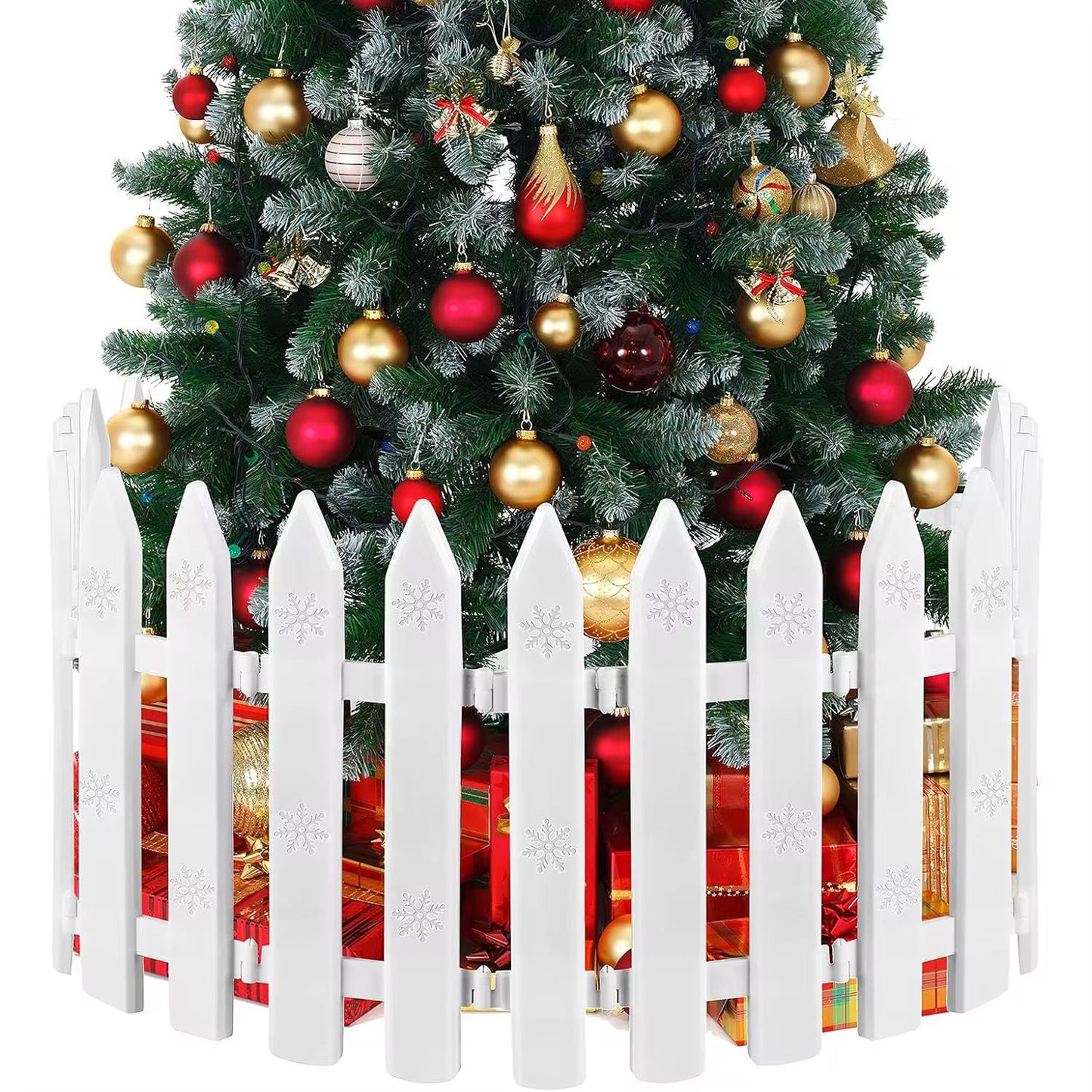 Christmas tree garden fence