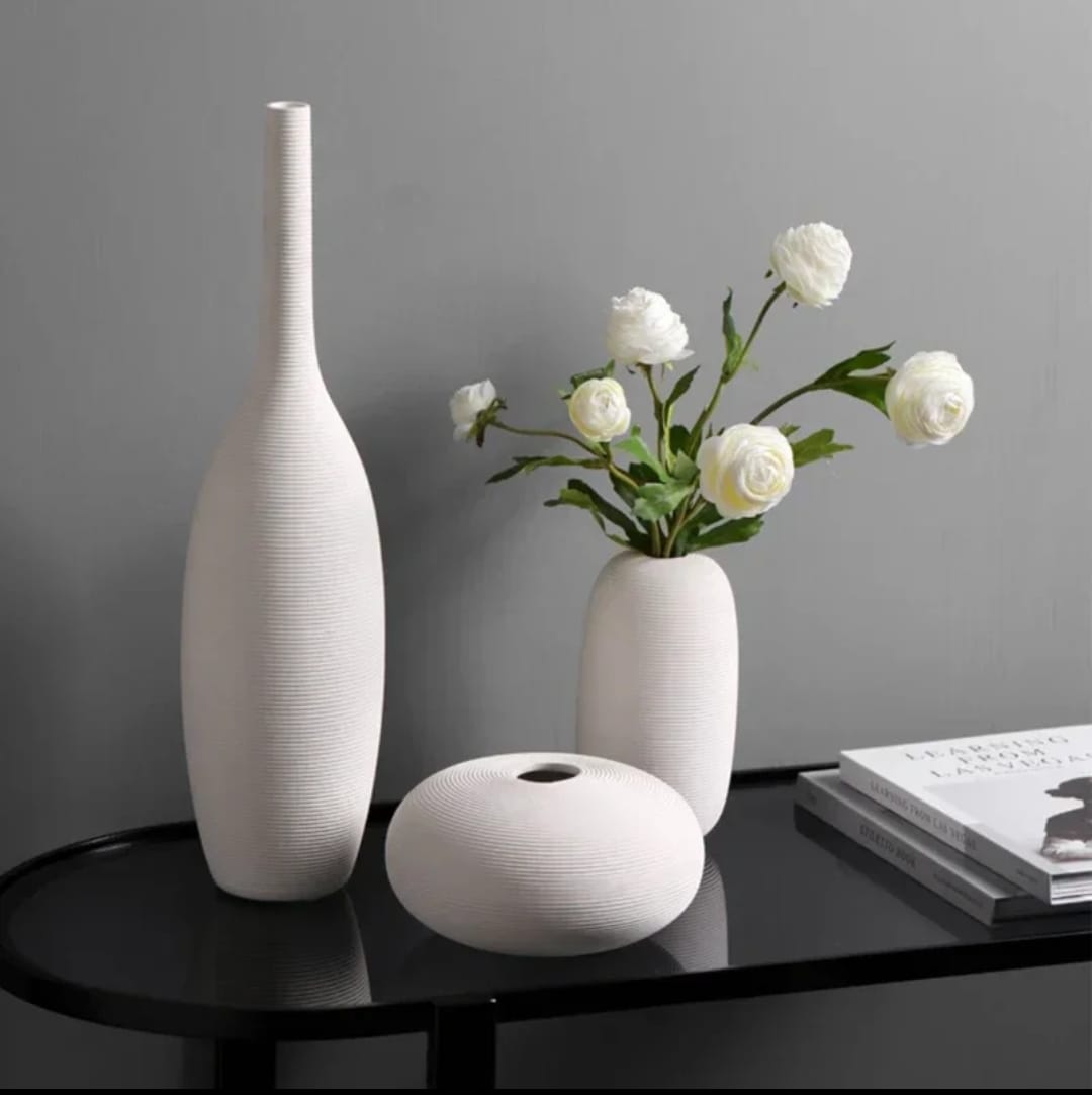 Ceramic 3 in 1 modern home decor vase
