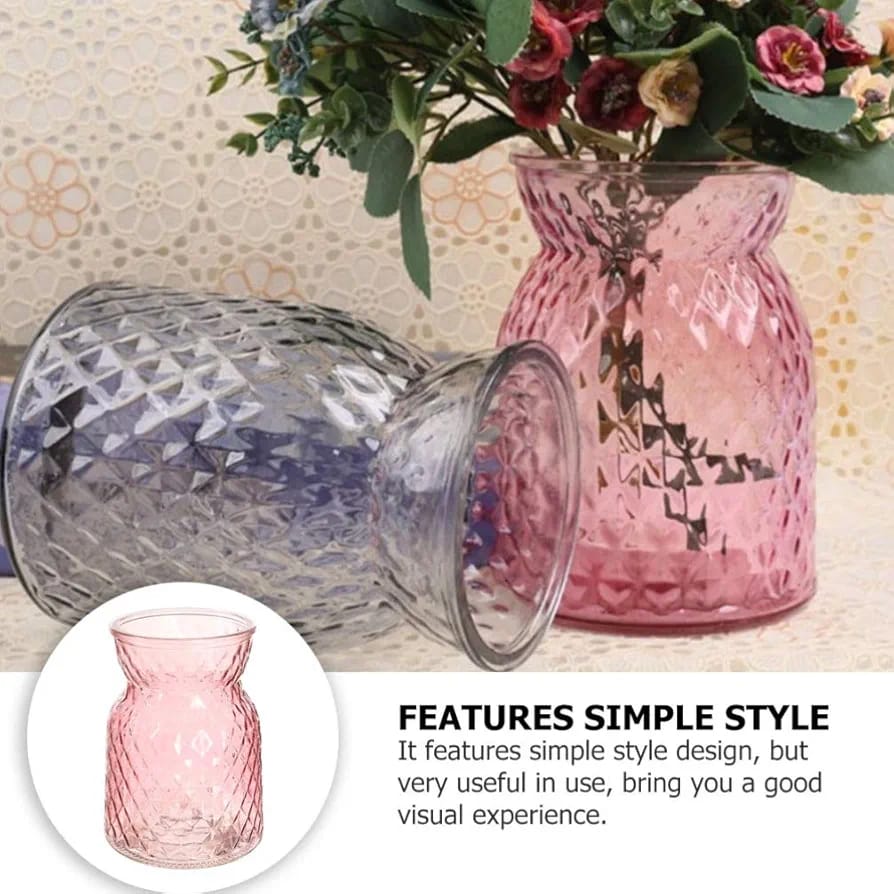 Lattice waisted glass vase