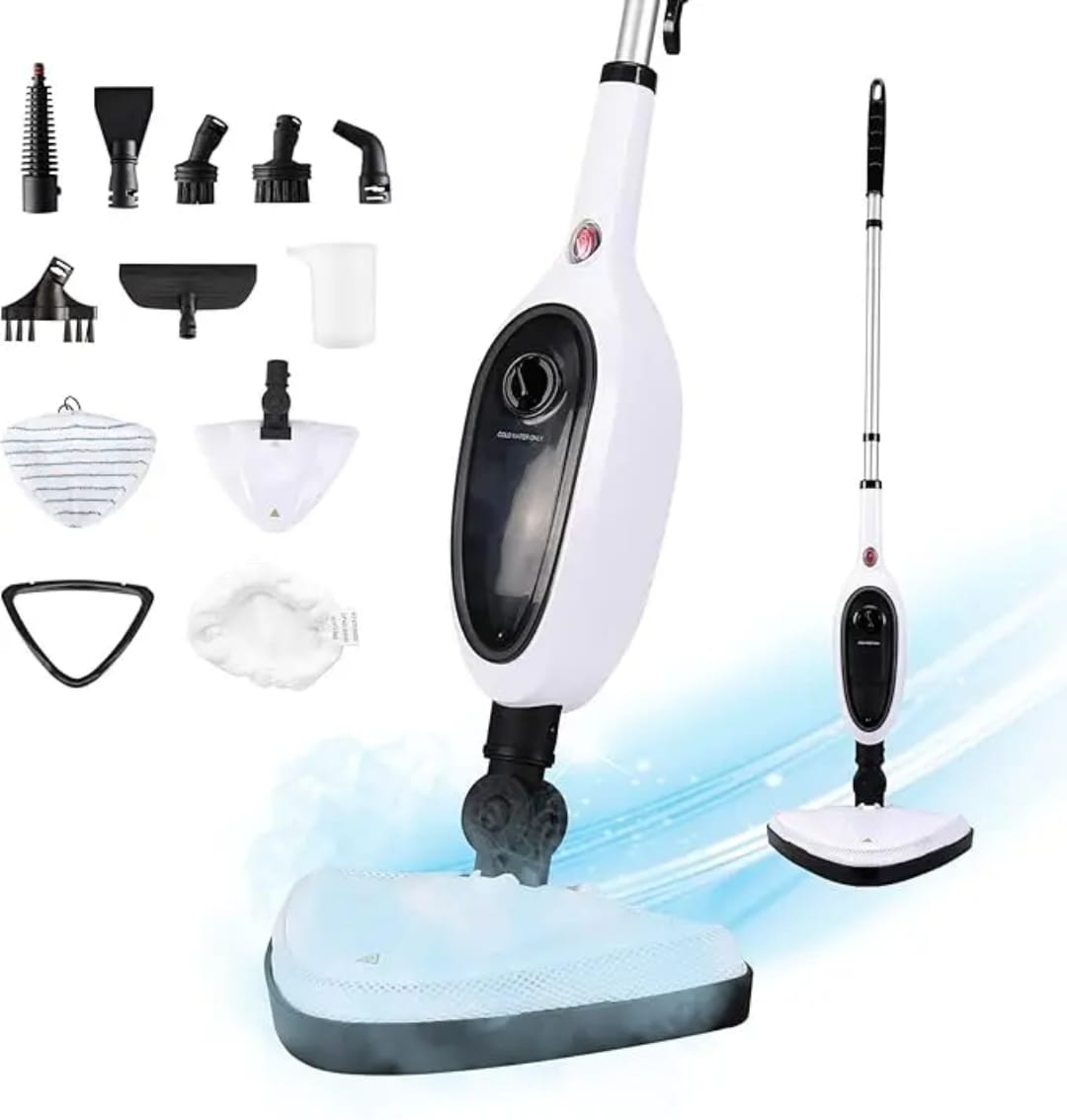 1300W 10 in 1 Multifunction Steam Cleaner, Hygienic Floor Cleaning, Steam Mop