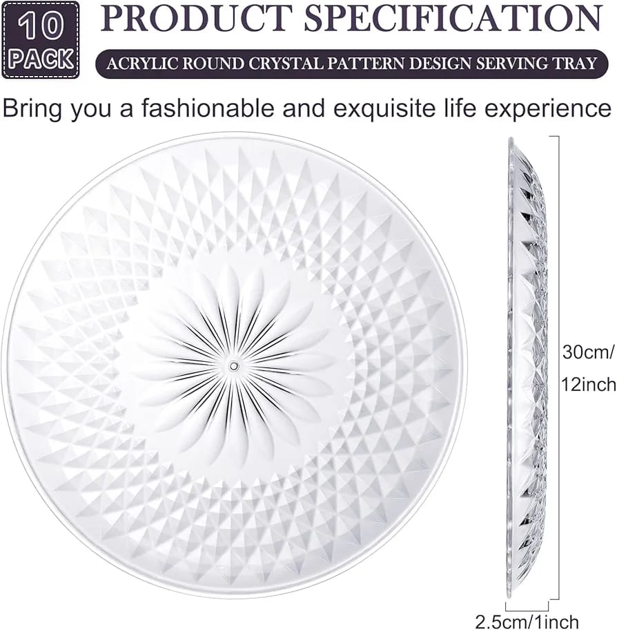Acrylic Round Clear Tray