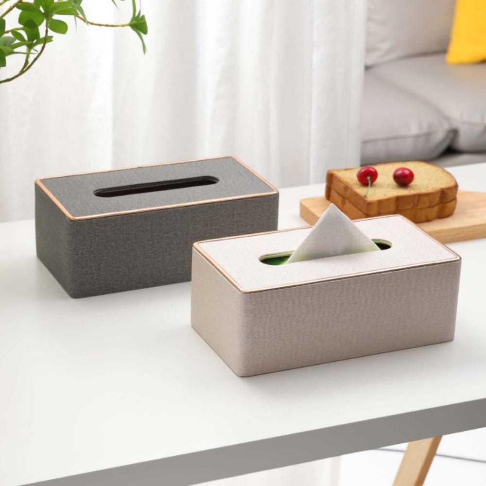 Light luxury Nordic creative leather gold tissue box
