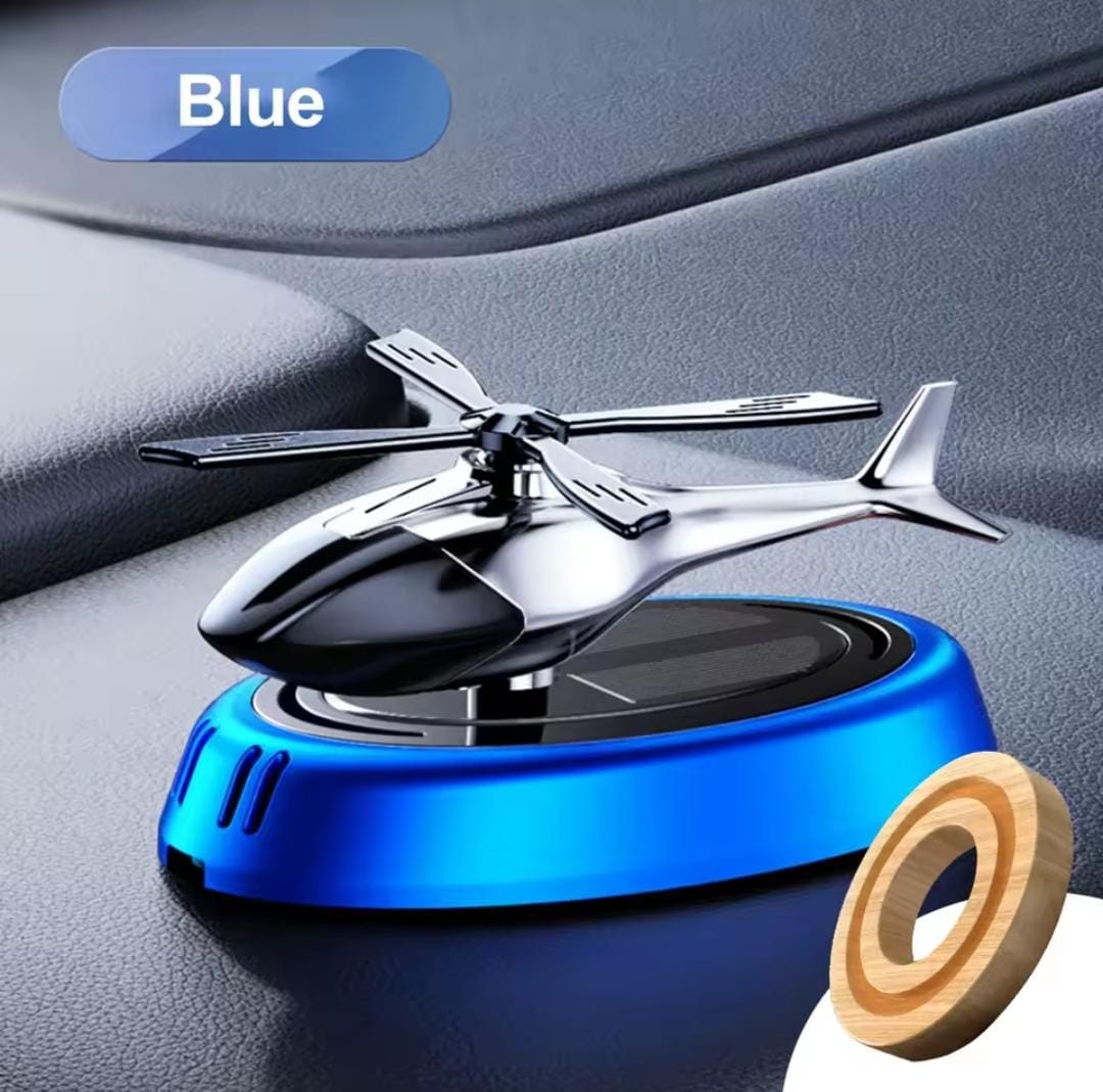 SOLAR POWER CAR FRESHENER HELICOPTER WITH ROTATING FAN