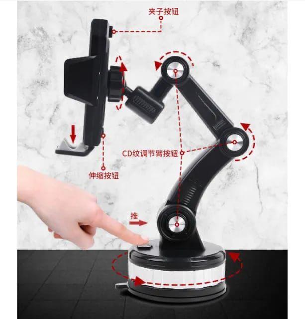 360 Rotatable Cellphone Car Phone Holder Fixed Shockproof Mobile Stand Big in GPS Support