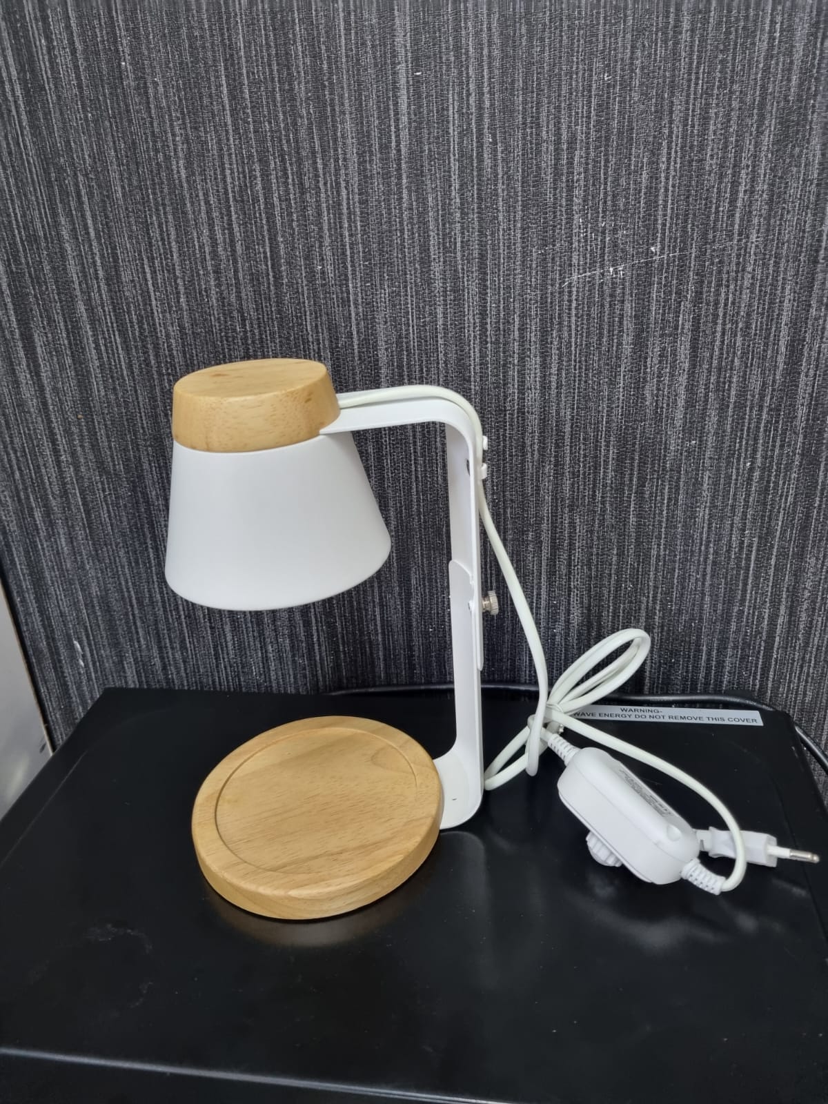 Electric candle warmer bamboo base &top