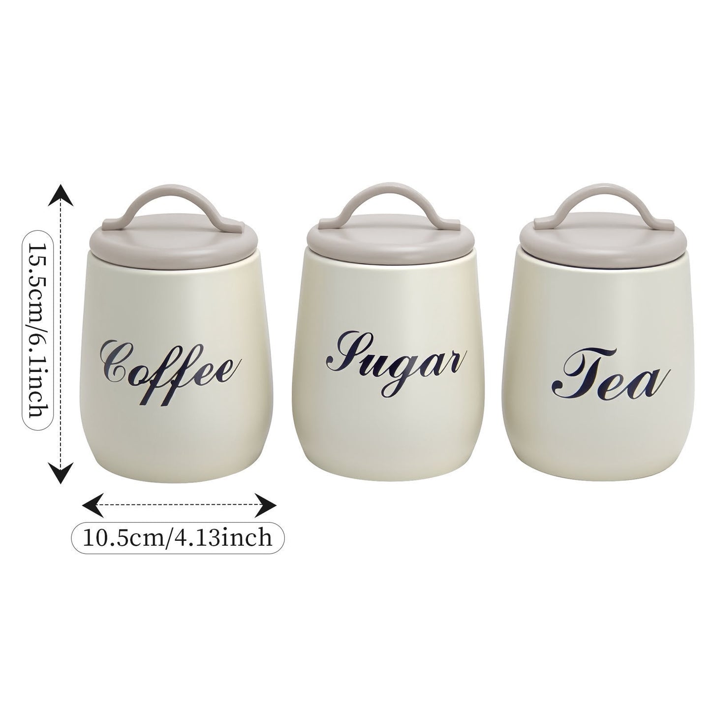 Rustic-style 3-piece kitchen storage canister set