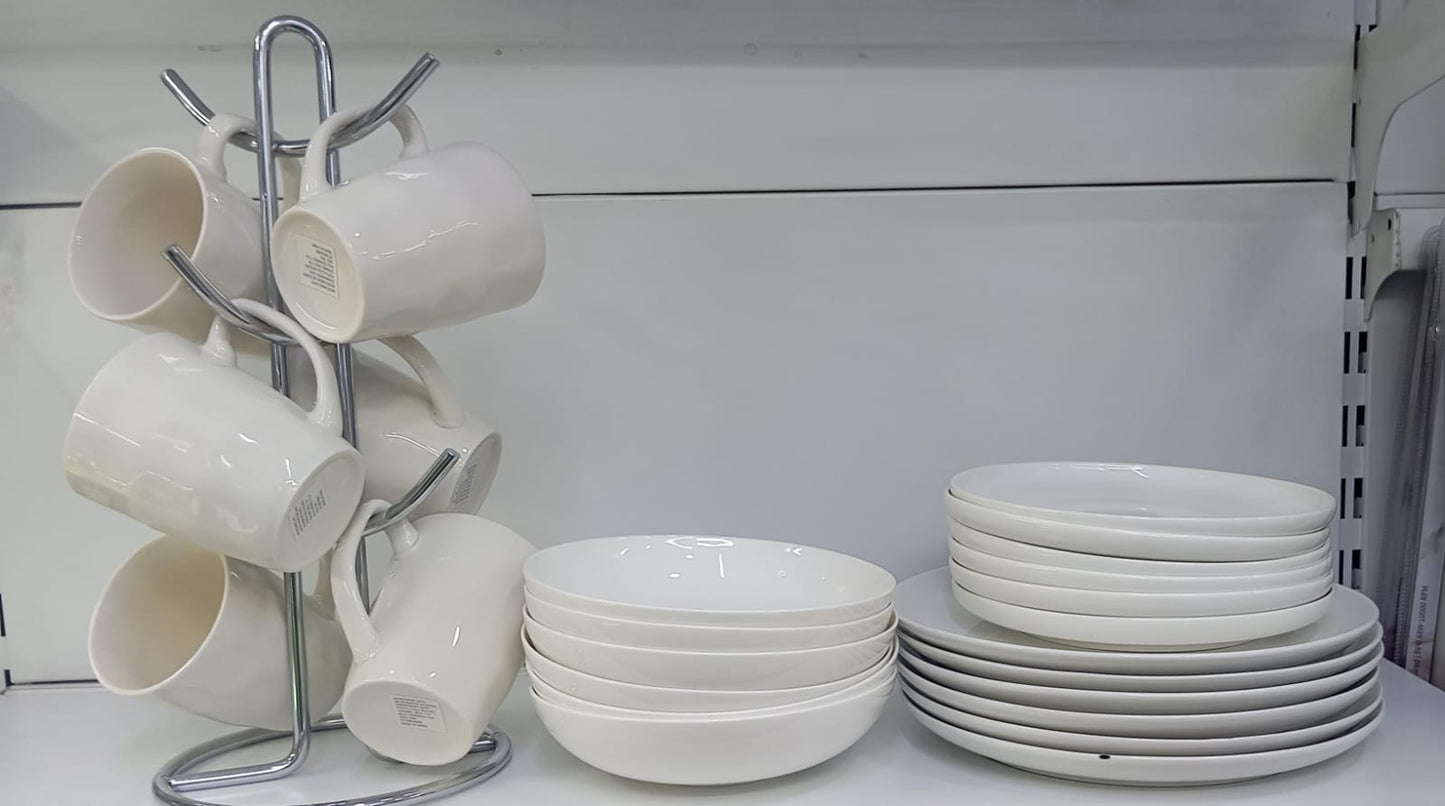 24pcs white themed dinner set