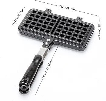 Non Stick Waffle pan,Waffle Maker,Food Mold Pot, with Insulated Handle,Non-Stick Plates, Easy Clean, Suitable for Making Waffles of Various Flavors