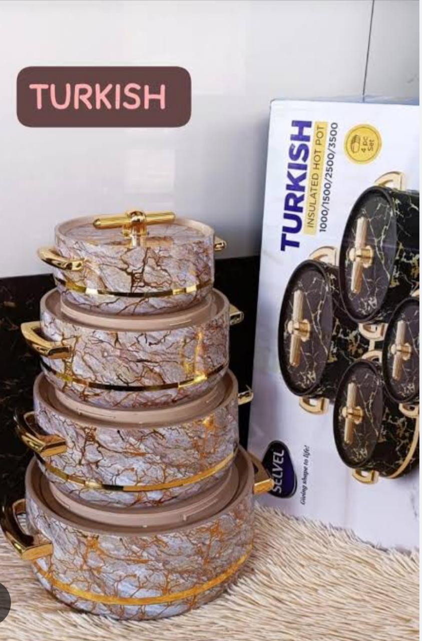 4pcs Turkish insulated hotpot