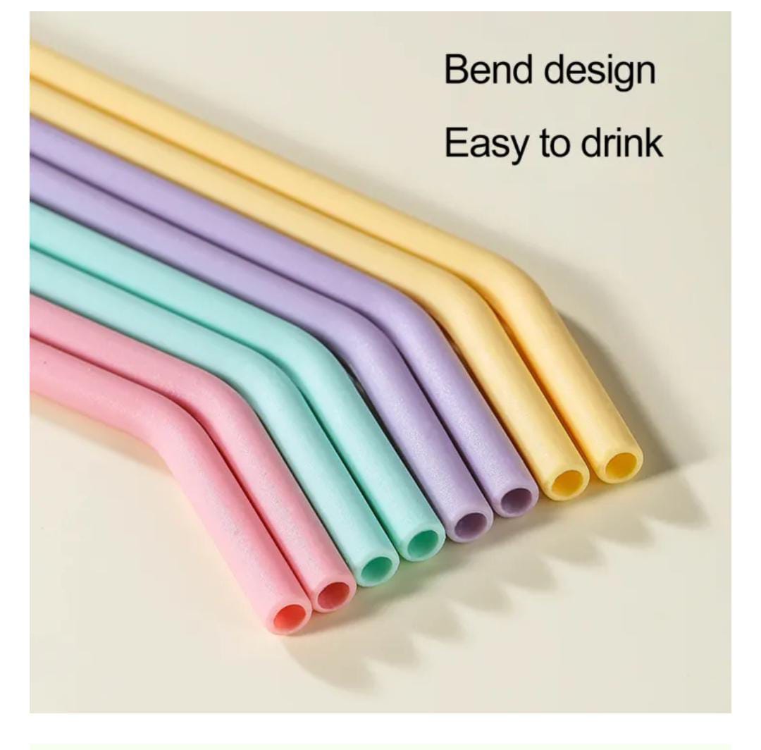 4pc Reusable silicone straws 29cm long enough
Easy to use and Eco friendly