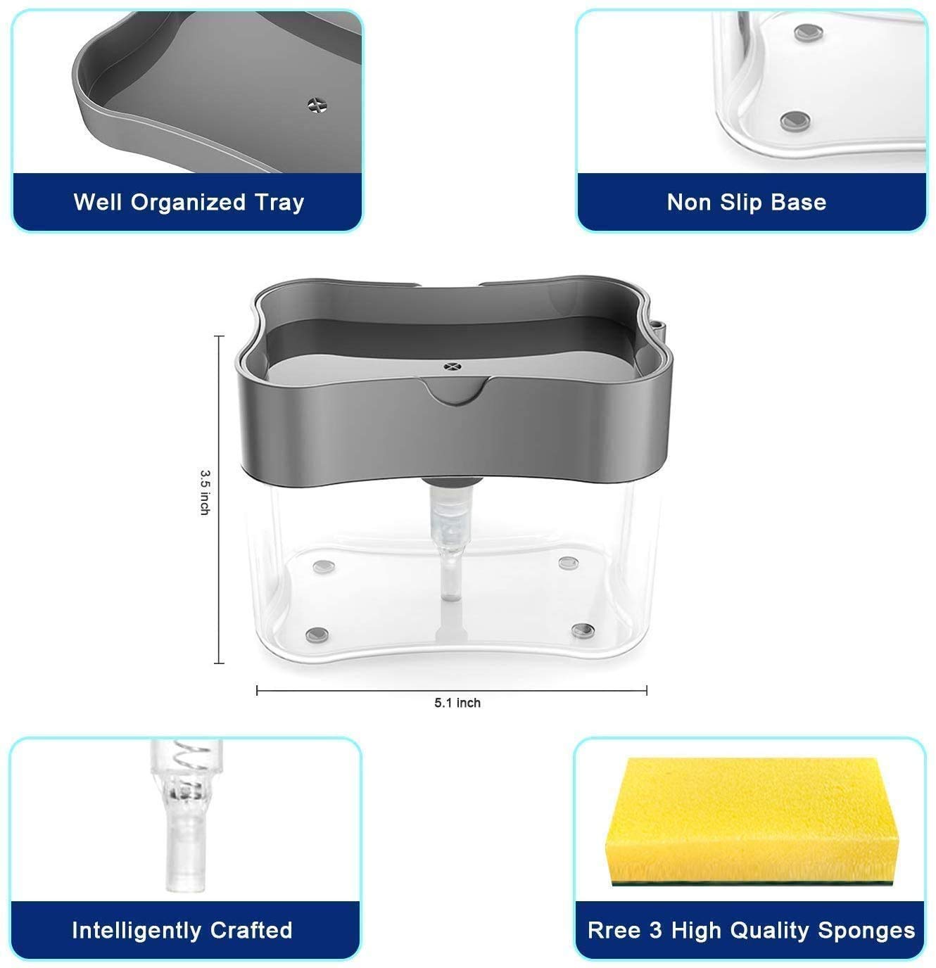 2 in 1 liquid soap pump / dispenser