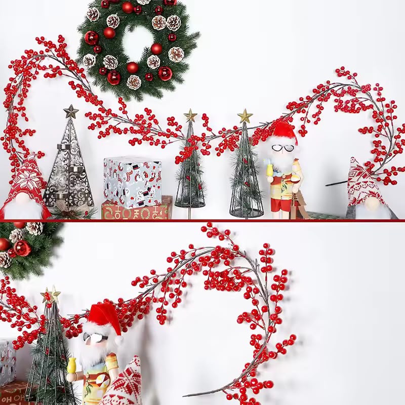 1Pcs 1.8M Artificial Cranberry Vine