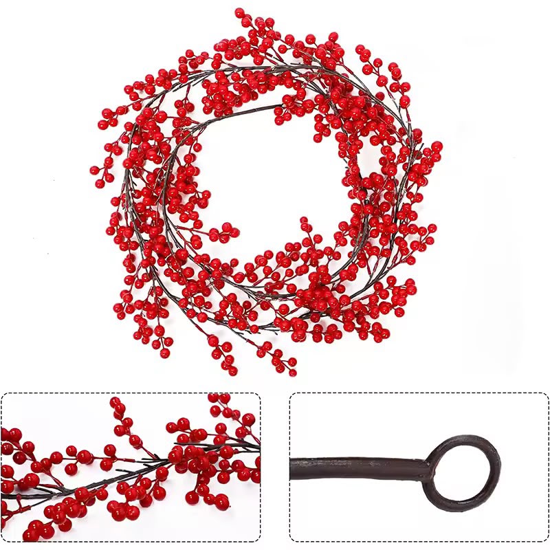 1Pcs 1.8M Artificial Cranberry Vine