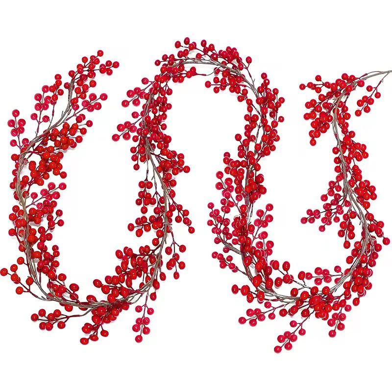1Pcs 1.8M Artificial Cranberry Vine