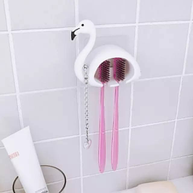 Flamingo decorative toothbrush holder