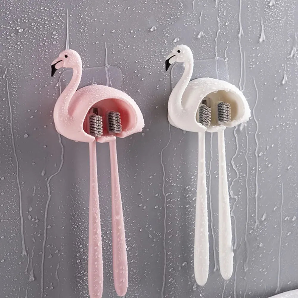 Flamingo decorative toothbrush holder