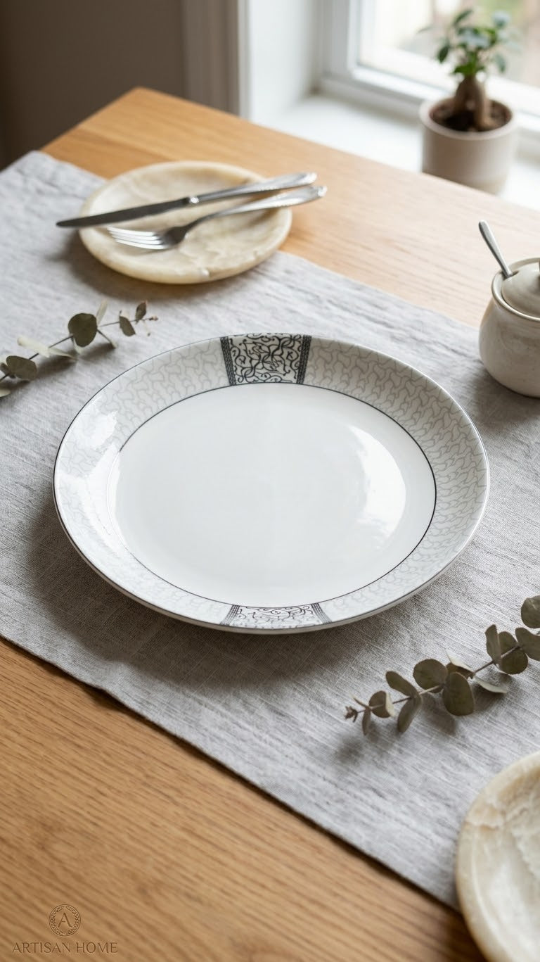 Porcelain Mesh Round Platter