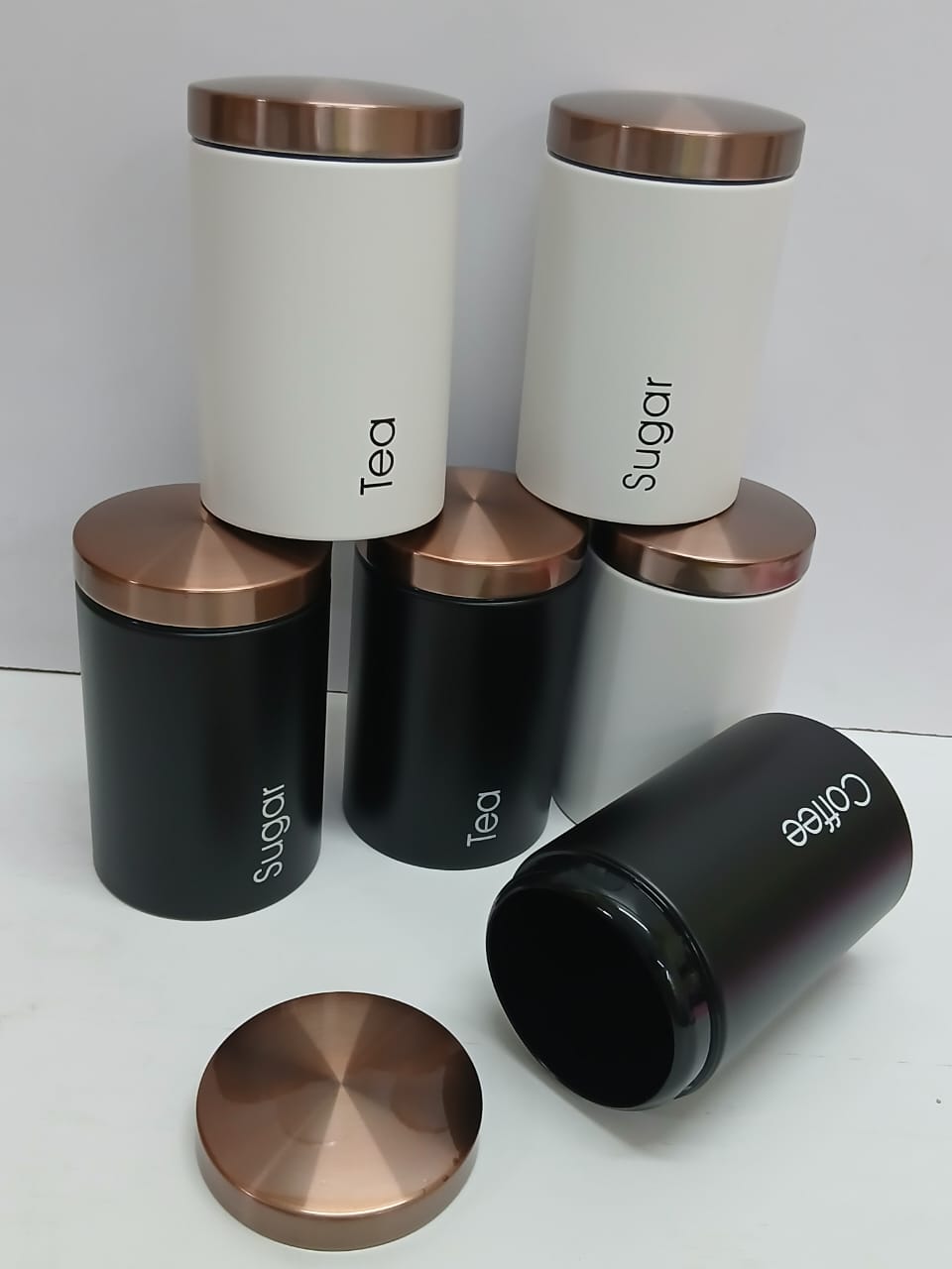 3pcs canisters set (Sugar, Tea, Coffee)