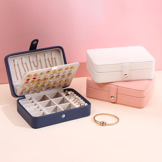 Portable travel storage organizer jewelry case