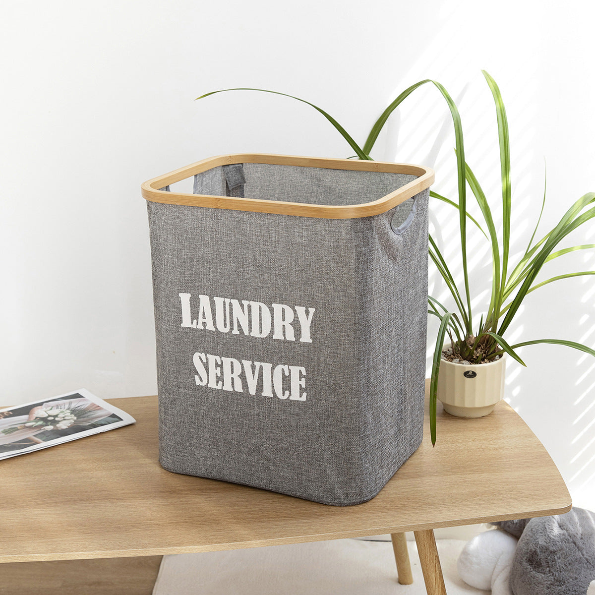 Waterproof Collapsible Cloth Harmper Storage Baskets with Lid handles for clothes laundry
