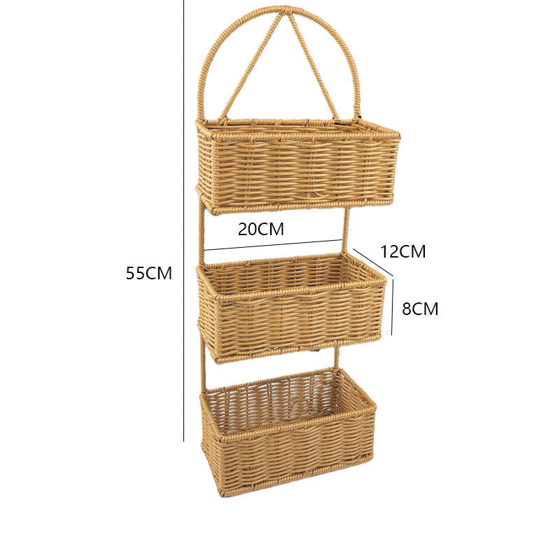 3 layer rattan shower caddy