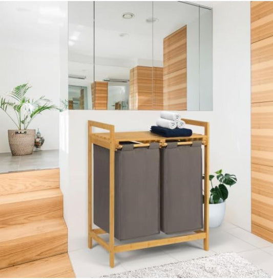 2 in 1 Bamboo laundry garment sorting/Storage