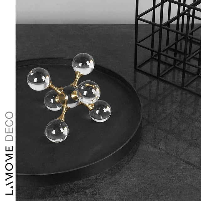 Crystal Molecular Ball Decoration, Living Room, Desktop Decoration Sculpture Statue. Geometric Metal Crystal Molecular Ball Decoration. 