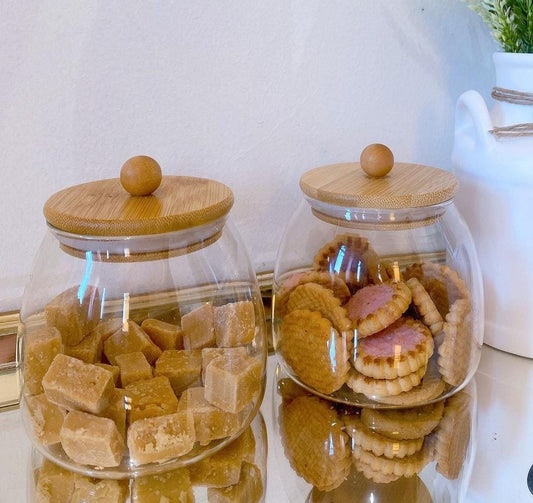 Glass storage containers /canisters With Bamboo lid