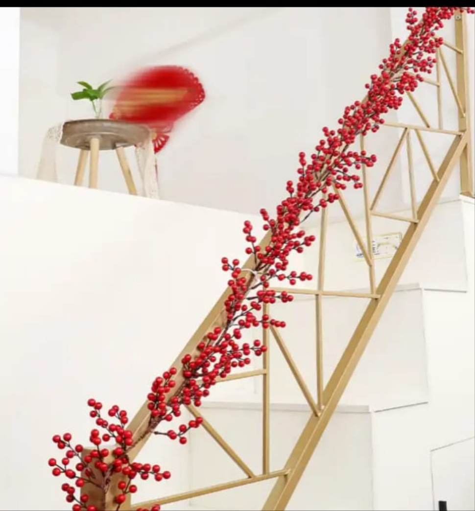 Artificial Red Berry Plants Christmas Garland

with no lights