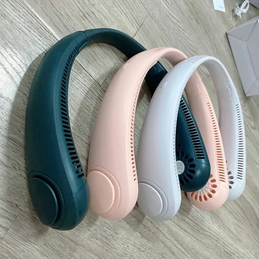 Portable rechargeable Neck hanging USB fan