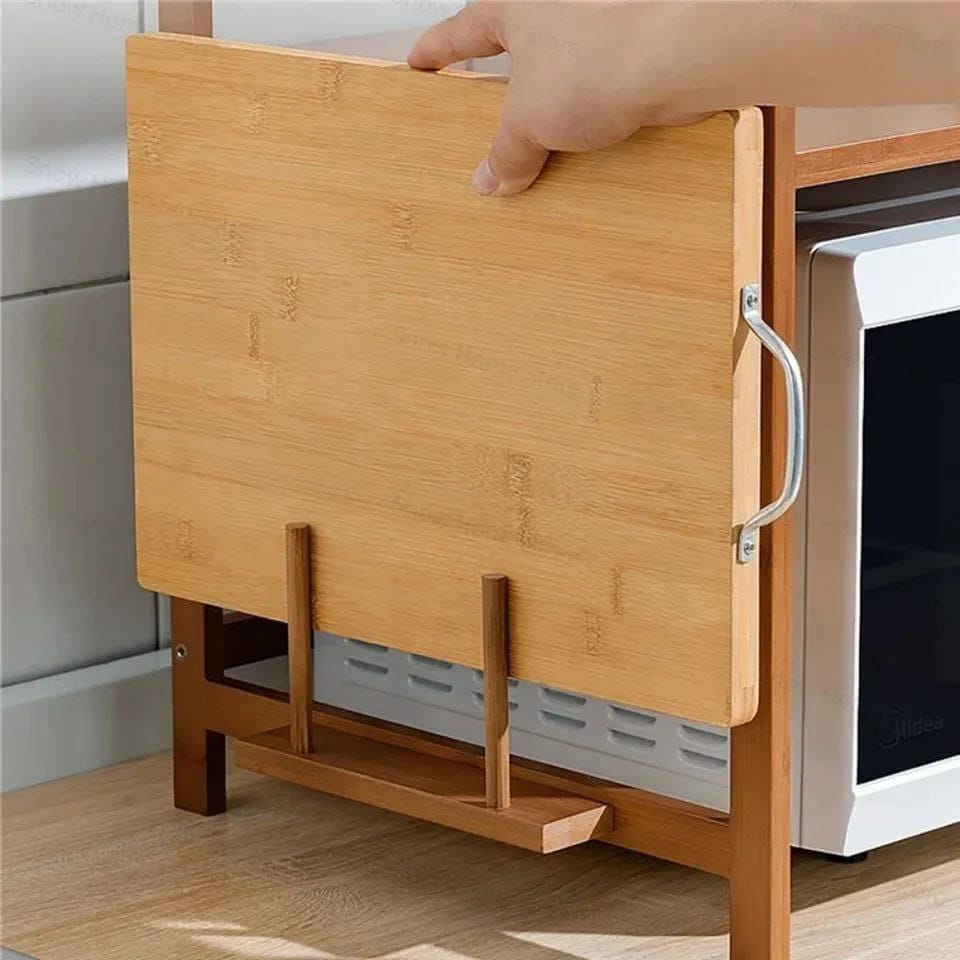 Bamboo microwave stand one tier