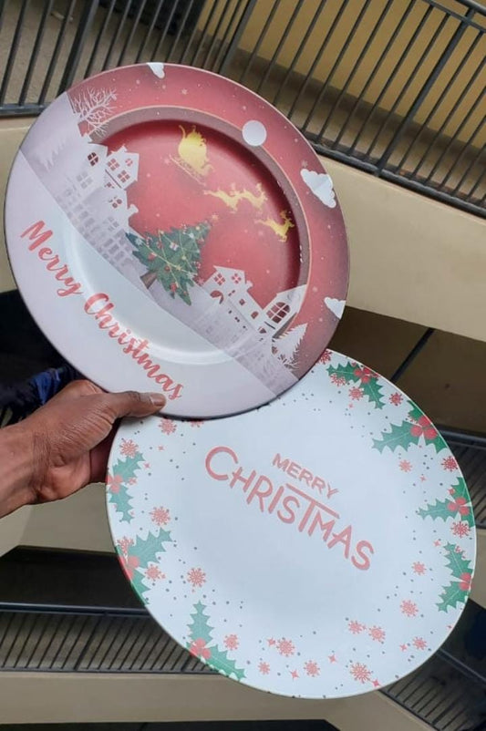 Classy Christmas Charger Plates 2pcs set