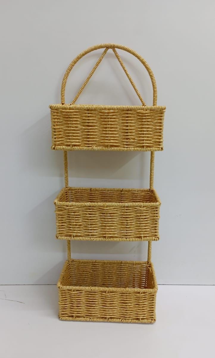 3 layer rattan shower caddy