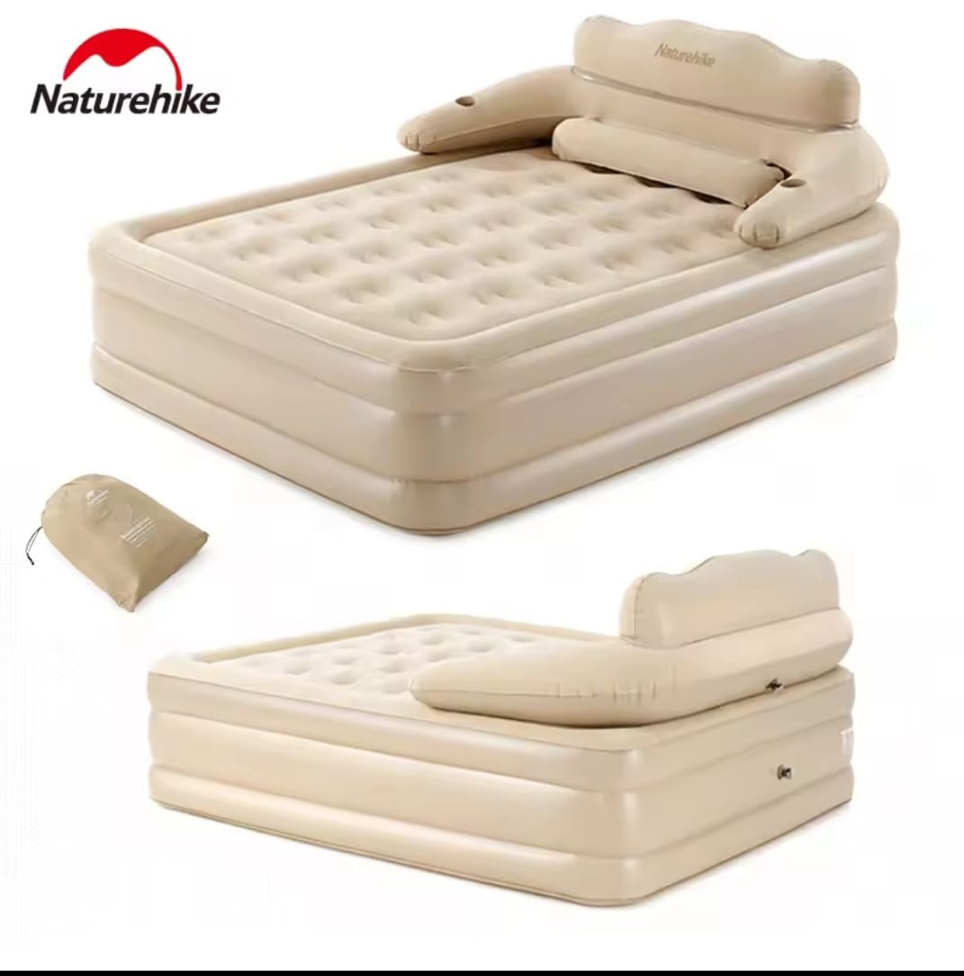 Inflatable bed with backrest