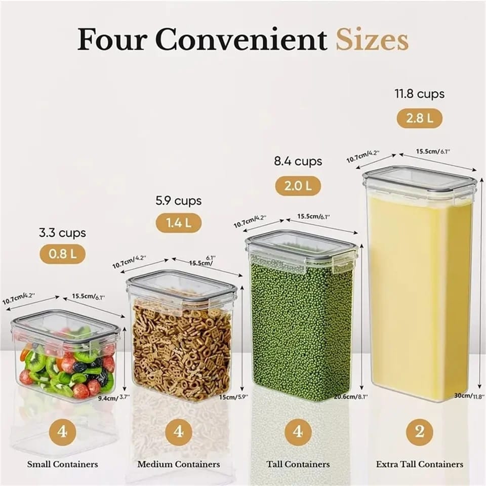 14pcs Bpa free airtight plastic containers