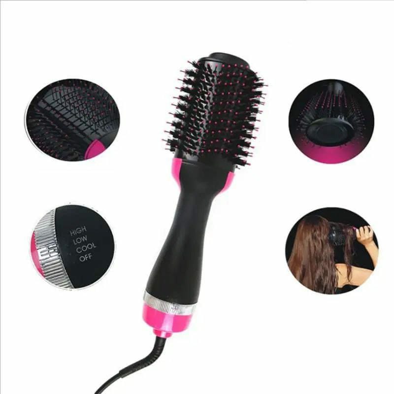 Electric hair straightener brush/dryer