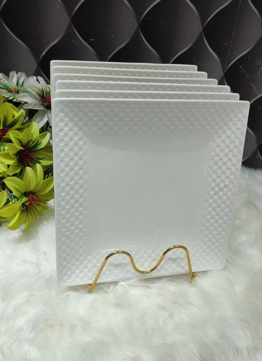 Ceramic white sq plates