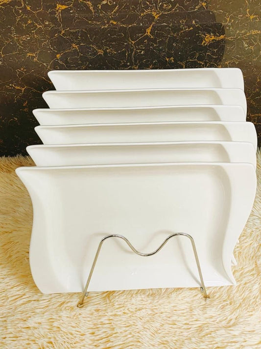 Ceramic plates long wavy plates